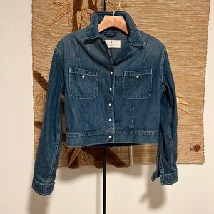 Rare Imogene and Willie Cropped Snap Denim Jean Jacket